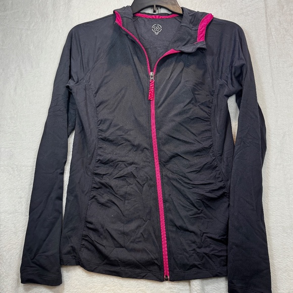 Tuff Athletics Track Jacket Womens Size Large Gray Hooded Running Athletic - Picture 1 of 9
